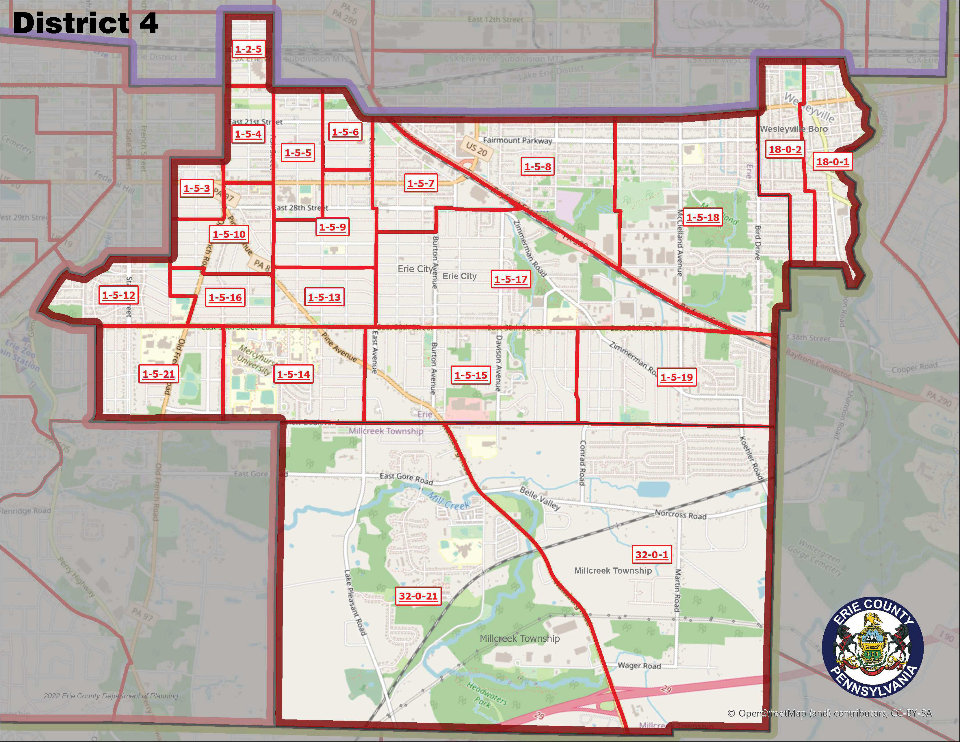 Erie County Council District 4 Map
